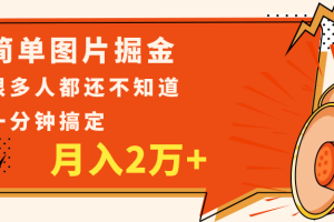 简单图片掘金，0基础P图月入2万+，无脑搬运1分钟搞定