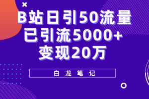 B站日引50+流量，实战已引流5000+变现20万，超级实操课程