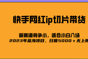 2023爆火的快手网红IP切片，号称日佣5000＋的蓝海项目，二驴的独家授权