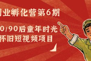 副业孵化营第6期：80/90后童年时光怀旧短视频项目