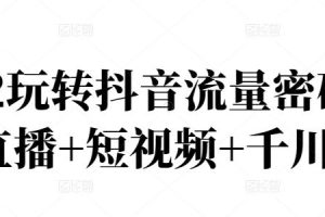 2022玩转抖音流量变现密码，直播运营技巧、电商主播成长记(直播+短视频+千川)