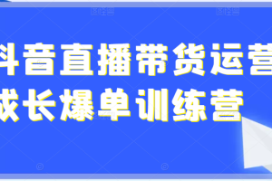 超详细的抖音直播带货运营成长爆单训练营，手把手教你玩转直播带货（价值4980元）