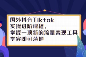 国外抖音Tiktok实操进阶课程，掌握一项新的流量变现工具，学完即可落地