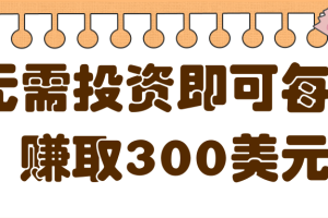 最新无需投资即可每天赚取300美元以上的网上赚钱项目【视频教程】