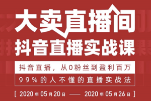 【大卖直播间】抖音直播落地课，从0粉丝到盈利百万，99%的人不懂的直播实战法