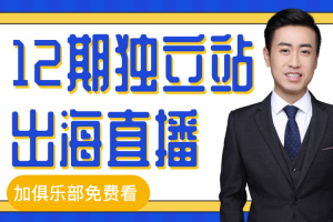 2020跨境电商12期独立站出海直播，独立站运营的全新打法及经验（价值488元）